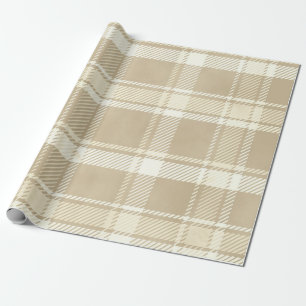 Tartan Plaid in Beige, Cream, and Pale Yellow Wrapping Paper