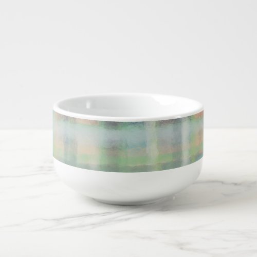 Tartan plaid modern pastel green blue gray yellow soup mug