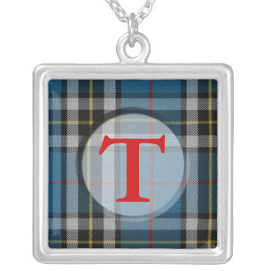 Tartan Plaid Monogram Necklace