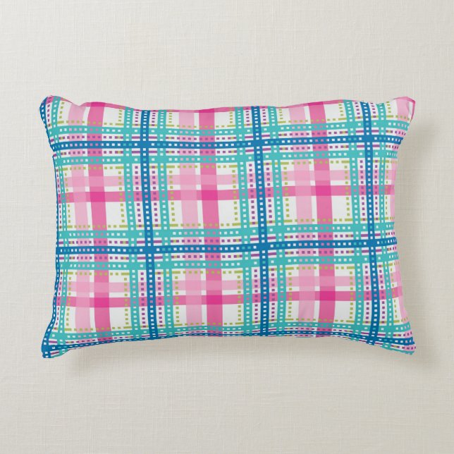 Tartan, plaid pattern accent pillow (Front)