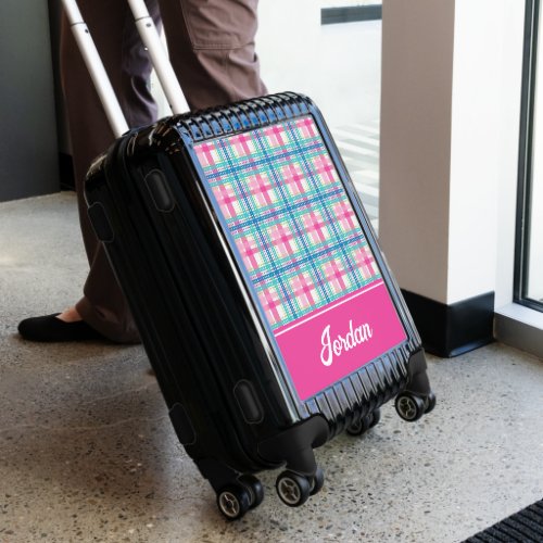 Tartan plaid pattern  Add Your Name Luggage