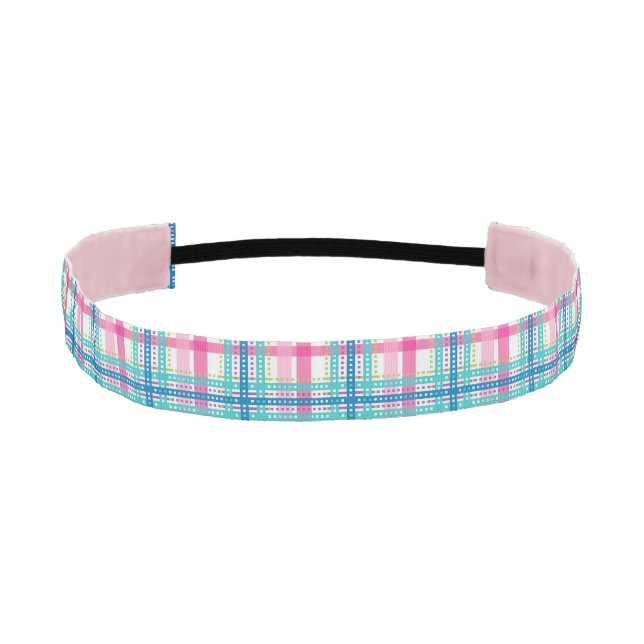 Tartan, plaid pattern athletic headband (Front)