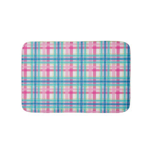 Tartan, plaid pattern bathroom mat