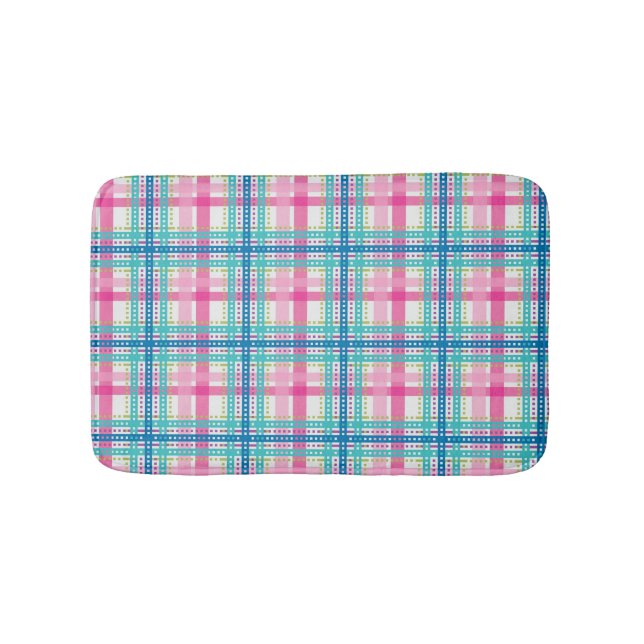 Tartan, plaid pattern bathroom mat (Front)