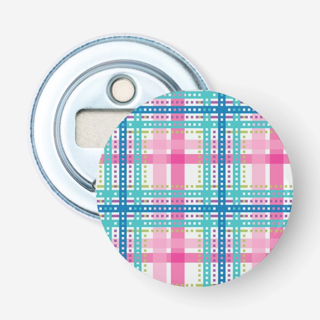 Tartan, plaid pattern bottle opener (Front)