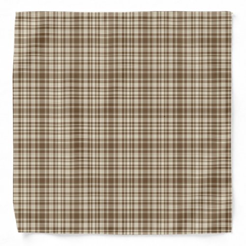 Tartan Plaid Pattern Brown  Beige No 70 Bandana