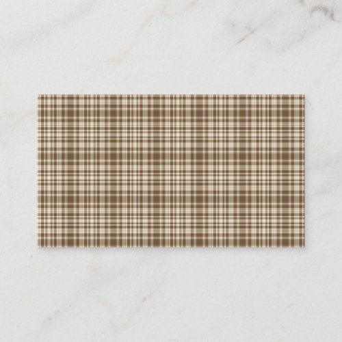 Tartan Plaid Pattern Brown  Beige No 70 Business Card