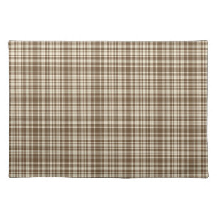 Tartan Plaid Pattern Brown & Beige No. 70 Cloth Placemat