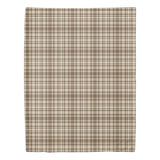 Tartan Plaid Pattern Brown & Beige No. 70 Duvet Cover (Front)