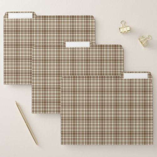 Tartan Plaid Pattern Brown  Beige No 70 File Folder