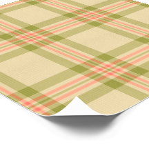 Tartan Plaid Pattern Brown, Green & Coral No. 68