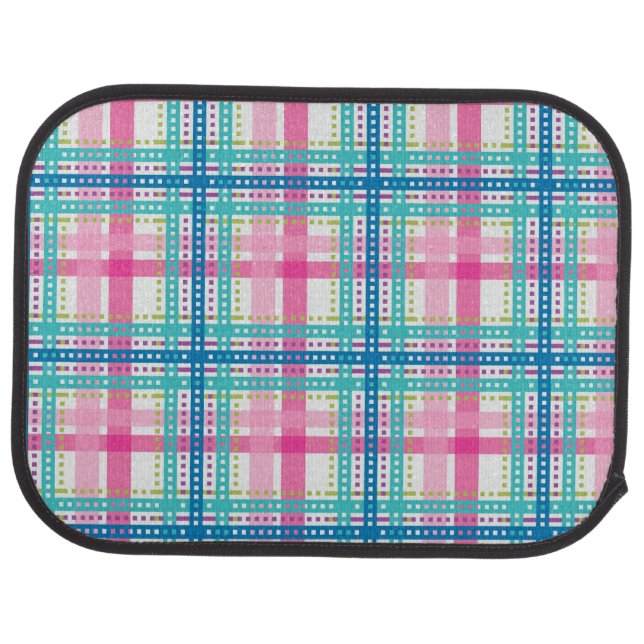 Tartan, plaid pattern car floor mat (Rear)