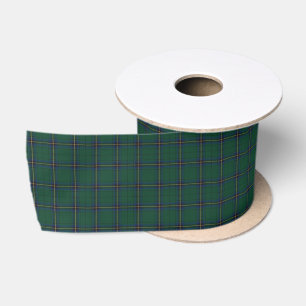 Tartan Plaid Pattern Clan Gordon Green Blue Yellow Satin Ribbon