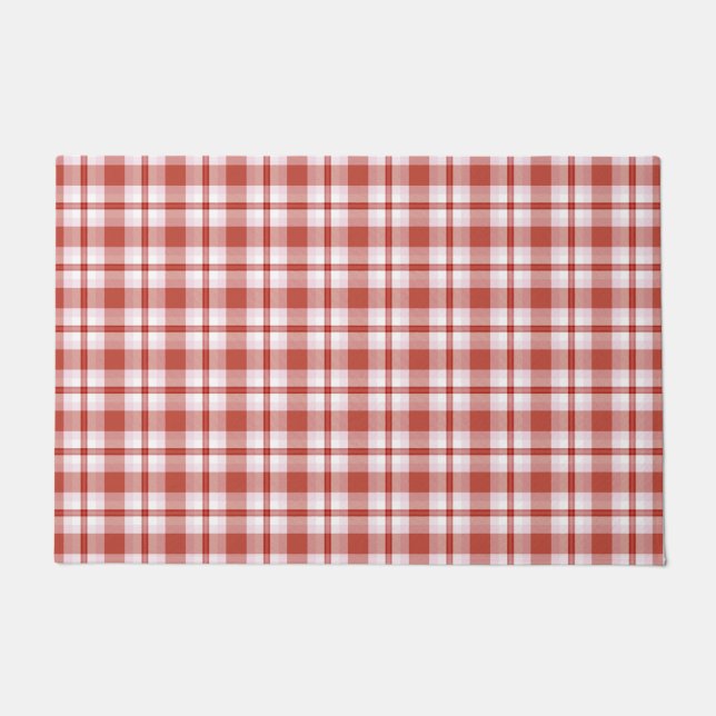 Tartan plaid pattern doormat (Front)
