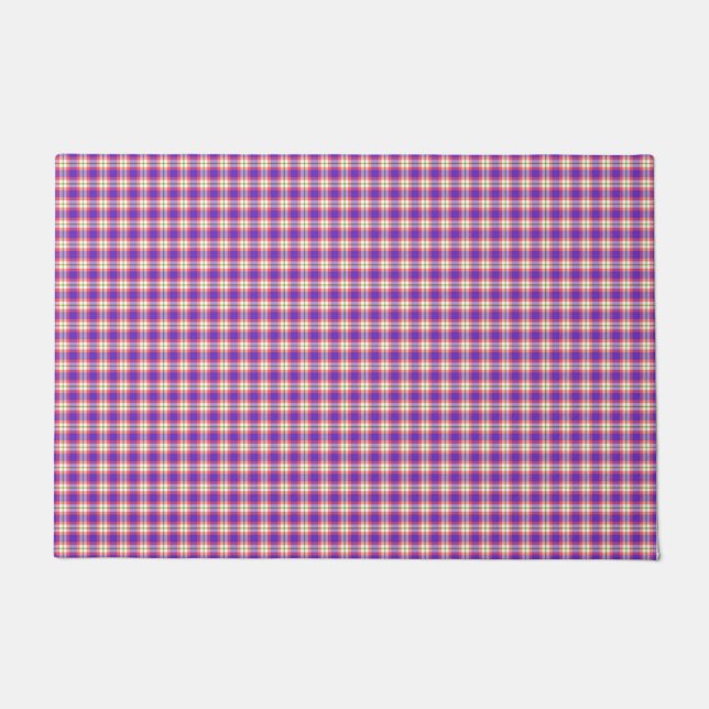 Tartan plaid pattern doormat (Front)