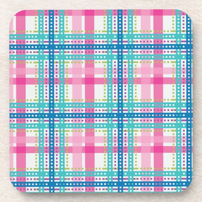 Tartan, plaid pattern drink coaster (Front)