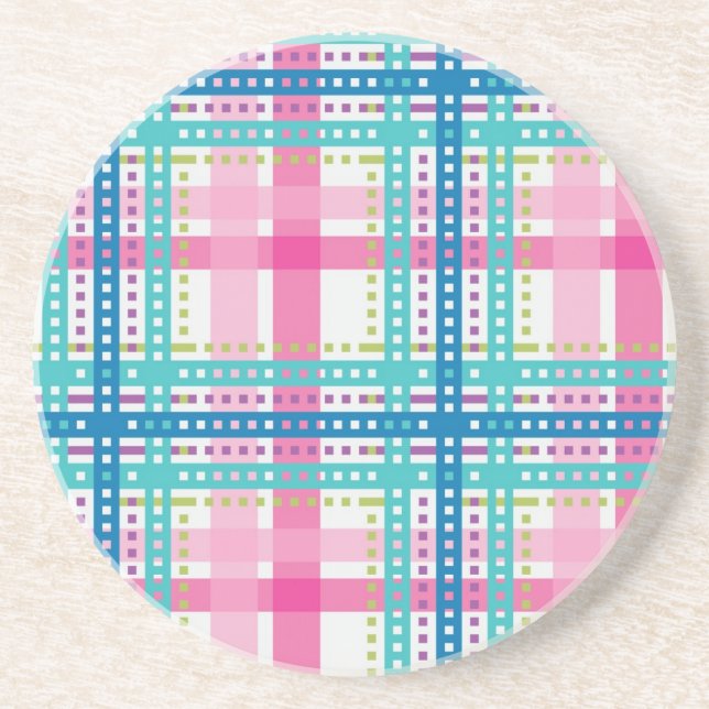 Tartan, plaid pattern drink coaster (Front)