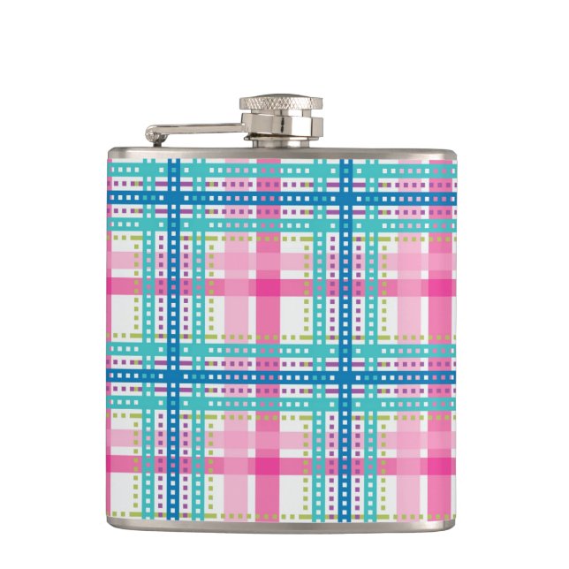 Tartan, plaid pattern flask (Front)