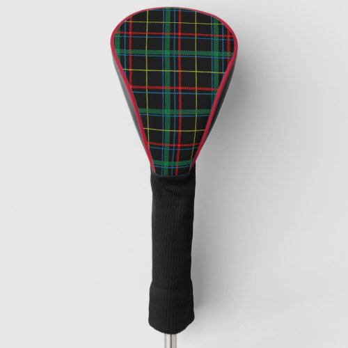Tartan plaid pattern green and red golf head cover