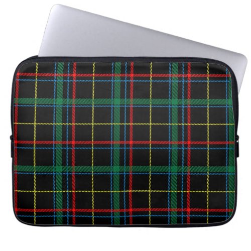 Tartan plaid pattern green and red laptop sleeve