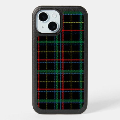 Tartan plaid pattern green and red iPhone 15 case