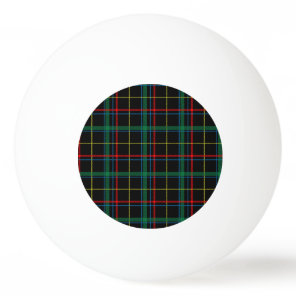Tartan plaid pattern, green and red, ping pong ball