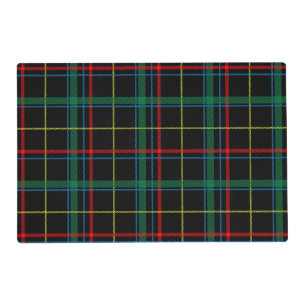 Tartan plaid pattern, green and red, placemat