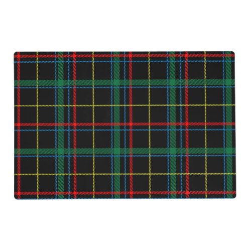 Tartan plaid pattern green and red placemat
