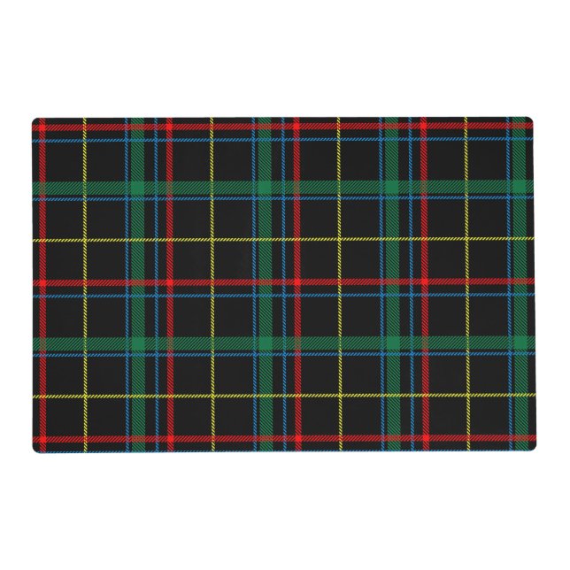 Tartan plaid pattern, green and red, placemat (Front)