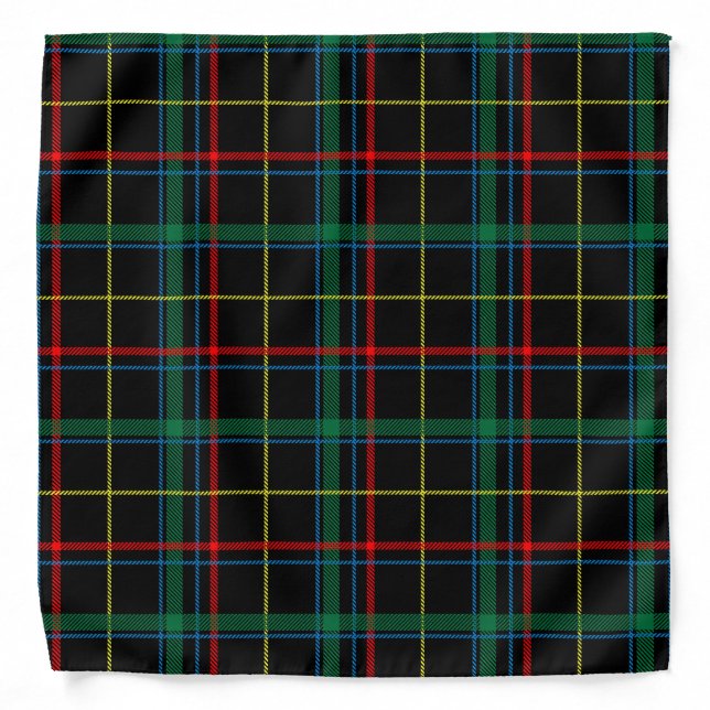 Tartan Plaid Pattern, Green, Bandana (Front)