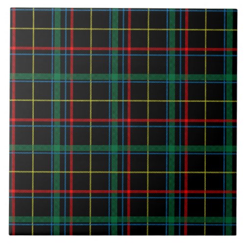 Tartan Plaid Pattern Green Ceramic Tile