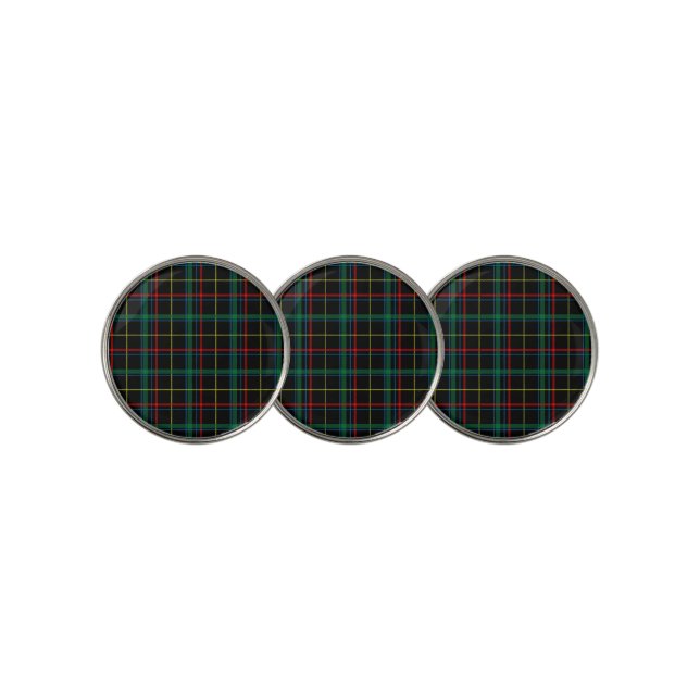 Tartan Plaid Pattern, Green, Golf Ball Marker (3 Up)