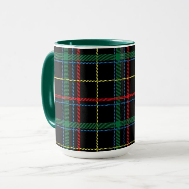 Tartan Plaid Pattern, Green, Mug (Front Left)