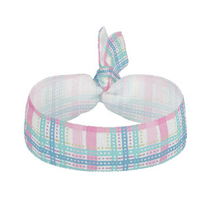 Tartan, plaid pattern hair tie