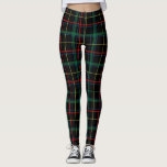 Tartan Plaid Pattern Leggings<br><div class="desc">Black tartan plaid leggings pattern with red and green stripes on black. Classic plaid; a pattern that never goes out of style. Wear it with solid color red black or green shirts or sweaters and showcase the plaid pattern with it.</div>