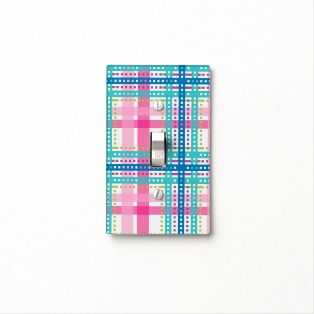 Tartan, plaid pattern light switch cover (In Situ)