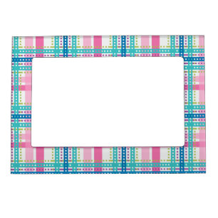 Tartan, plaid pattern magnetic picture frame