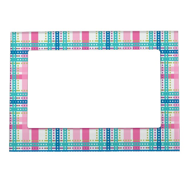 Tartan, plaid pattern magnetic picture frame (Front)