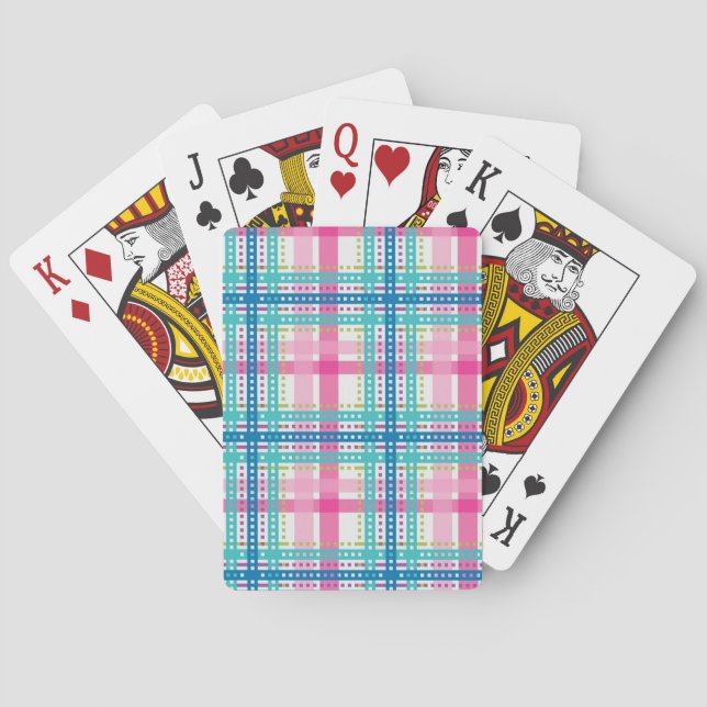 Tartan, plaid pattern poker cards (Back)