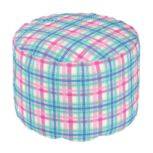 Tartan, plaid pattern pouf