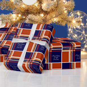 Tartan plaid personal message Christmas Wrapping Paper
