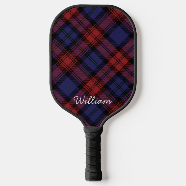 Tartan Plaid Personalized Rustic Clan MacLachlan Pickleball Paddle (Front)