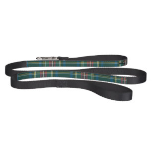 Tartan Plaid Pet NAME Green Red Black Classic Leash