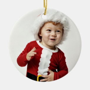 Tartan Plaid Photo Christmas Ornament with Year