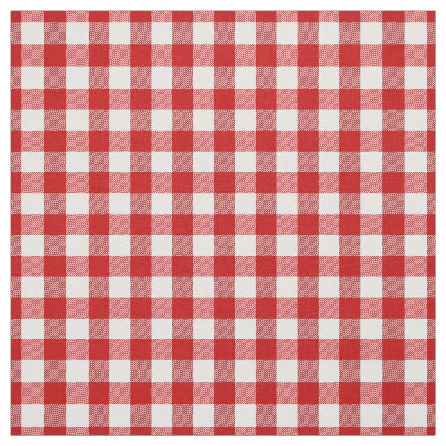 Tartan plaid picnic red cage pattern red white fabric (Swatch)