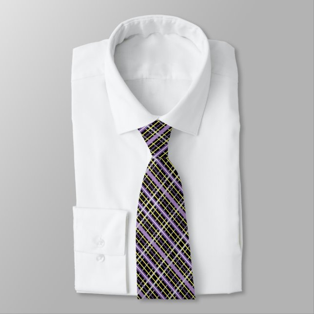 Tartan Plaid Print Neck Tie (Tied)