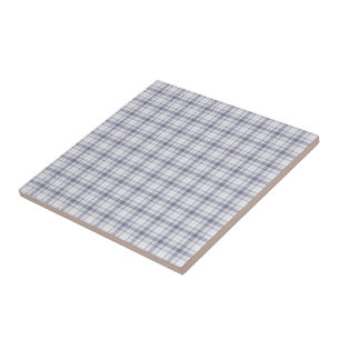 Tartan Plaid Purple & White No. 61 Ceramic Tile