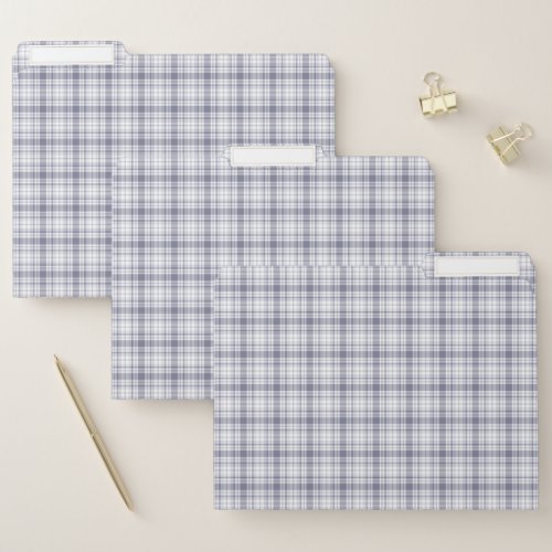 Tartan Plaid Purple  White No 61 File Folder