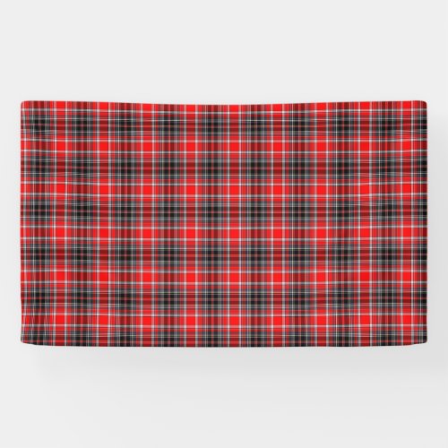 Tartan Plaid Red Black  White No 62 Banner