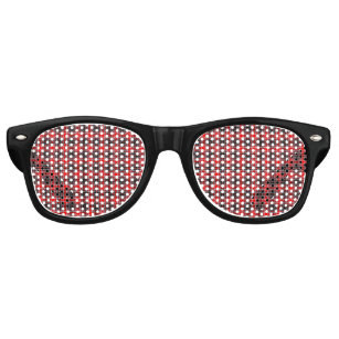 Tartan Plaid Red, Black & White No. 62 Retro Sunglasses